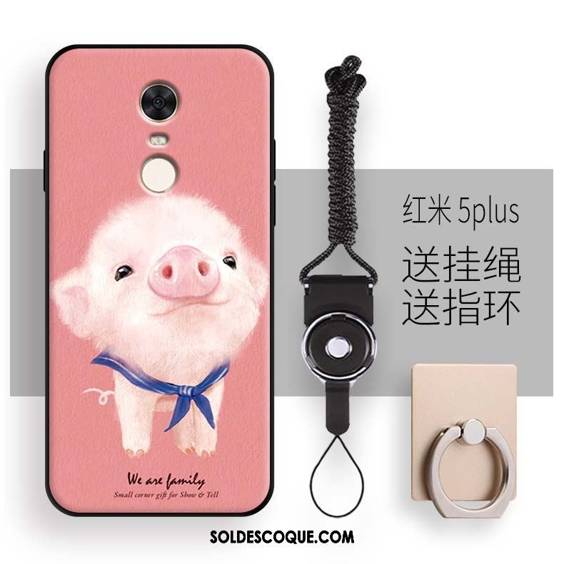 Coque Xiaomi Redmi 5 Plus Animal Silicone Lapin Ornements Suspendus Rouge France