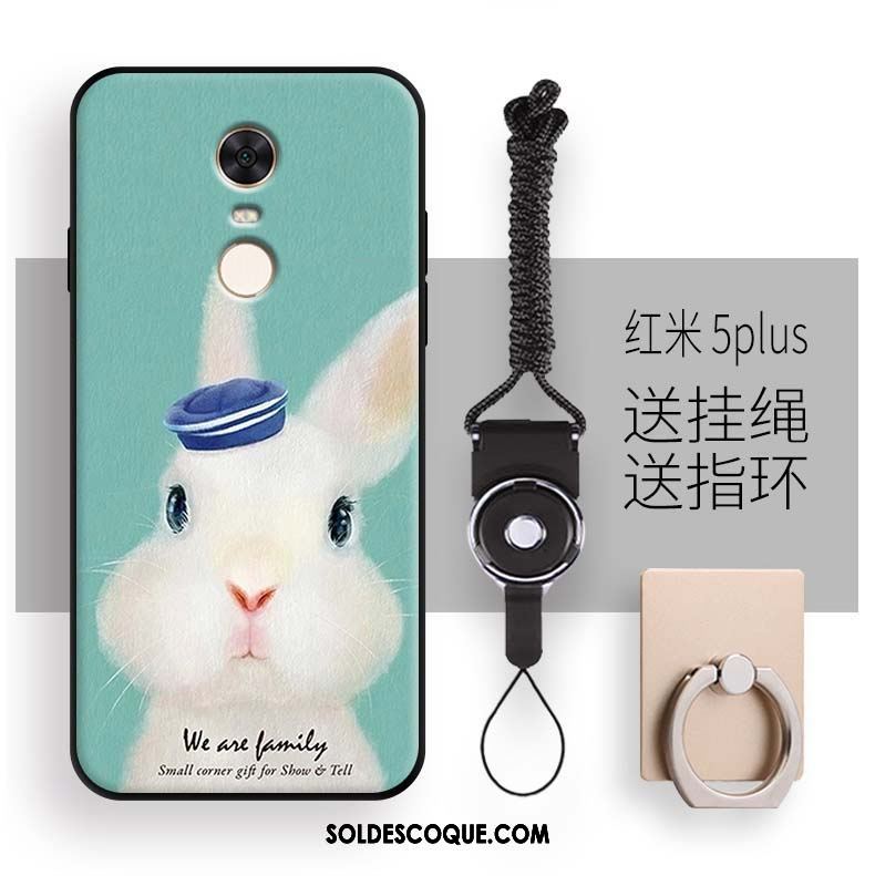 Coque Xiaomi Redmi 5 Plus Animal Silicone Lapin Ornements Suspendus Rouge France