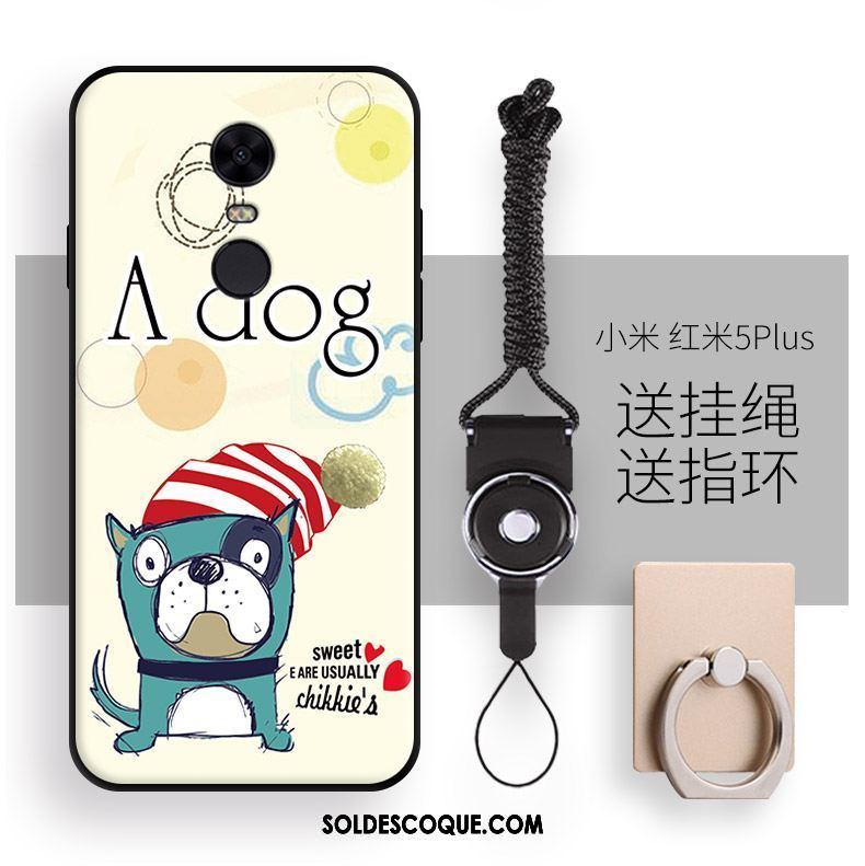 Coque Xiaomi Redmi 5 Plus Charmant Jaune Loup Animal Rouge Pas Cher