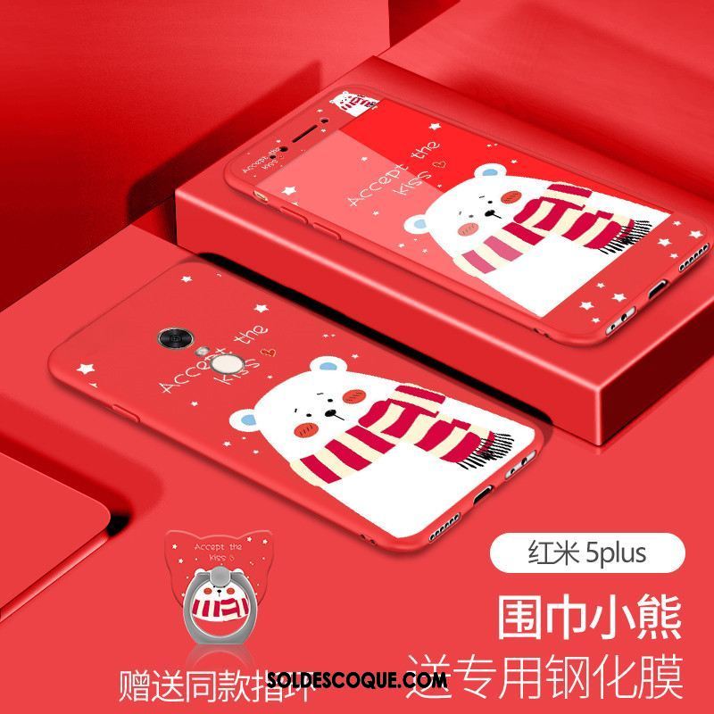 Coque Xiaomi Redmi 5 Plus Incassable Fluide Doux Silicone Protection Rouge Housse Soldes