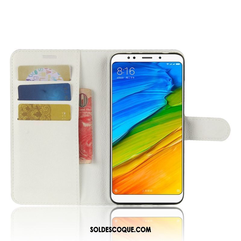 Coque Xiaomi Redmi 5 Plus Noir Étui En Cuir Téléphone Portable Rouge Incassable Pas Cher