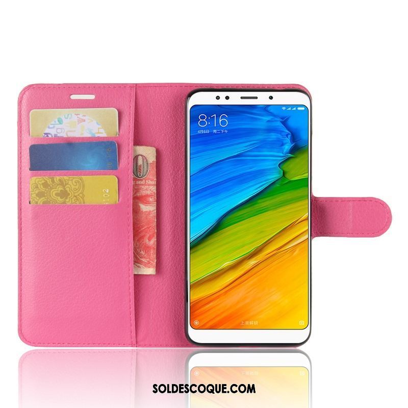 Coque Xiaomi Redmi 5 Plus Noir Étui En Cuir Téléphone Portable Rouge Incassable Pas Cher