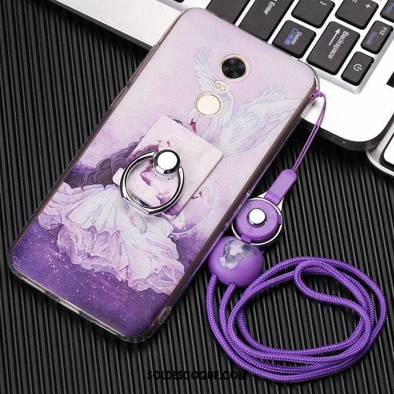 Coque Xiaomi Redmi 5 Plus Téléphone Portable Protection Fluide Doux Ornements Suspendus Violet En Vente