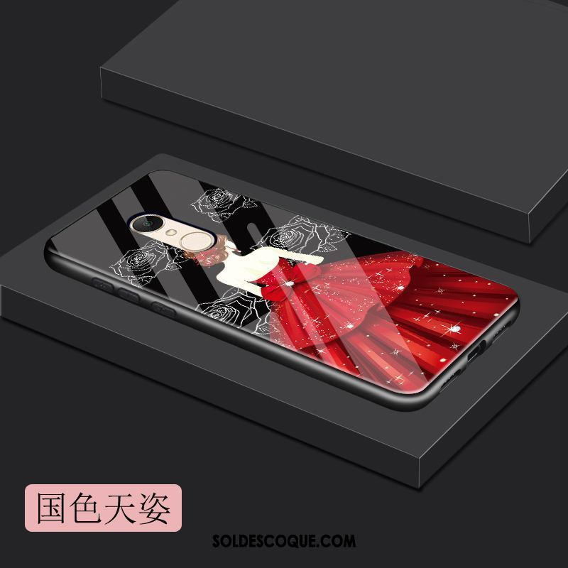 Coque Xiaomi Redmi 5 Protection Noir Verre Rouge Silicone En Vente