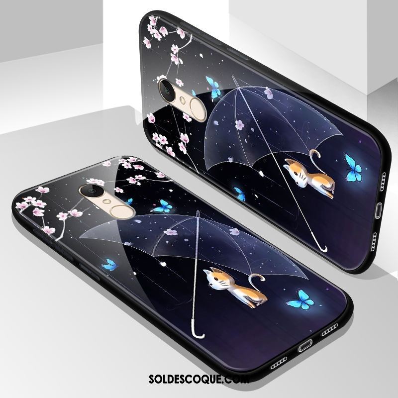 Coque Xiaomi Redmi 5 Protection Verre Verre Trempé Papillon Étui France