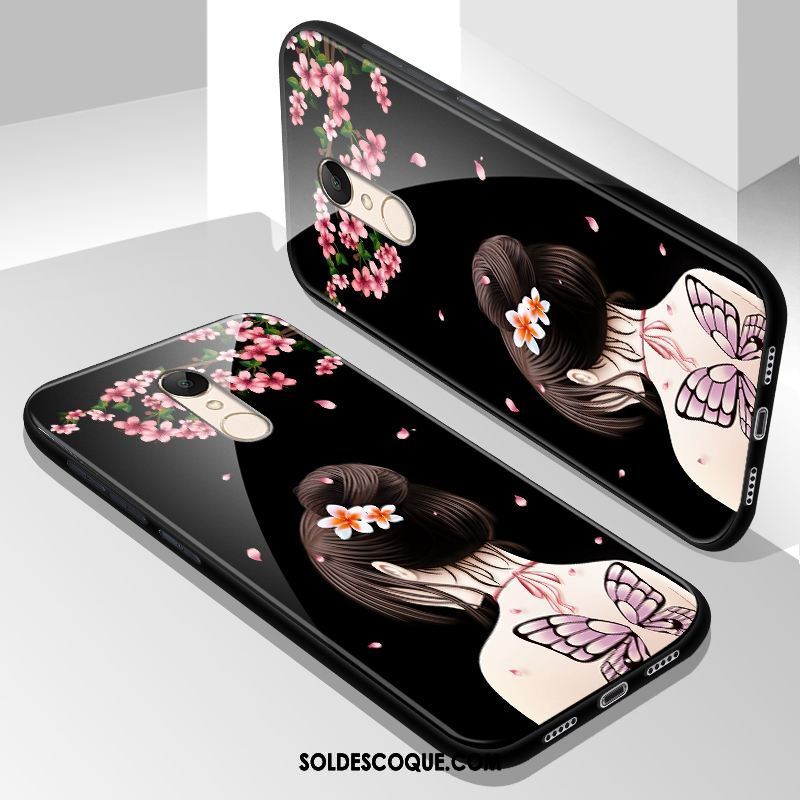 Coque Xiaomi Redmi 5 Protection Verre Verre Trempé Papillon Étui France