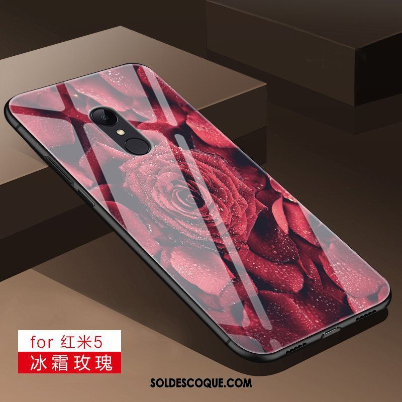 Coque Xiaomi Redmi 5 Rouge Étui Créatif Miroir Tout Compris Pas Cher