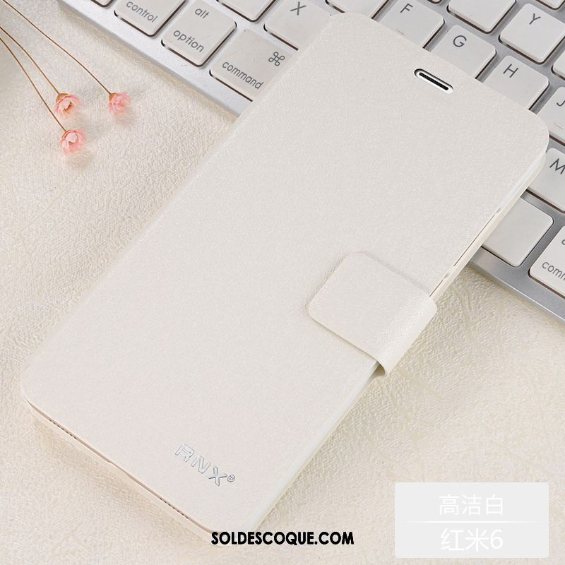 Coque Xiaomi Redmi 6 Bleu Créatif Petit Rouge Étui En Cuir Pas Cher