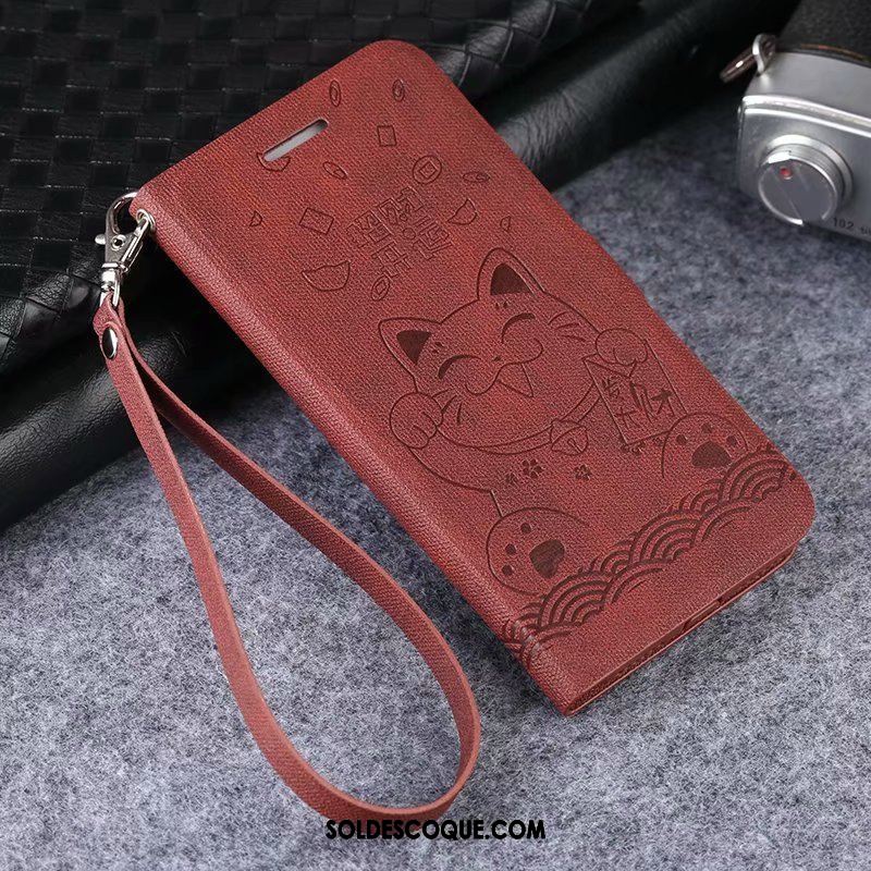 Coque Xiaomi Redmi 6 Délavé En Daim Protection Tout Compris Chiens Rouge En Vente