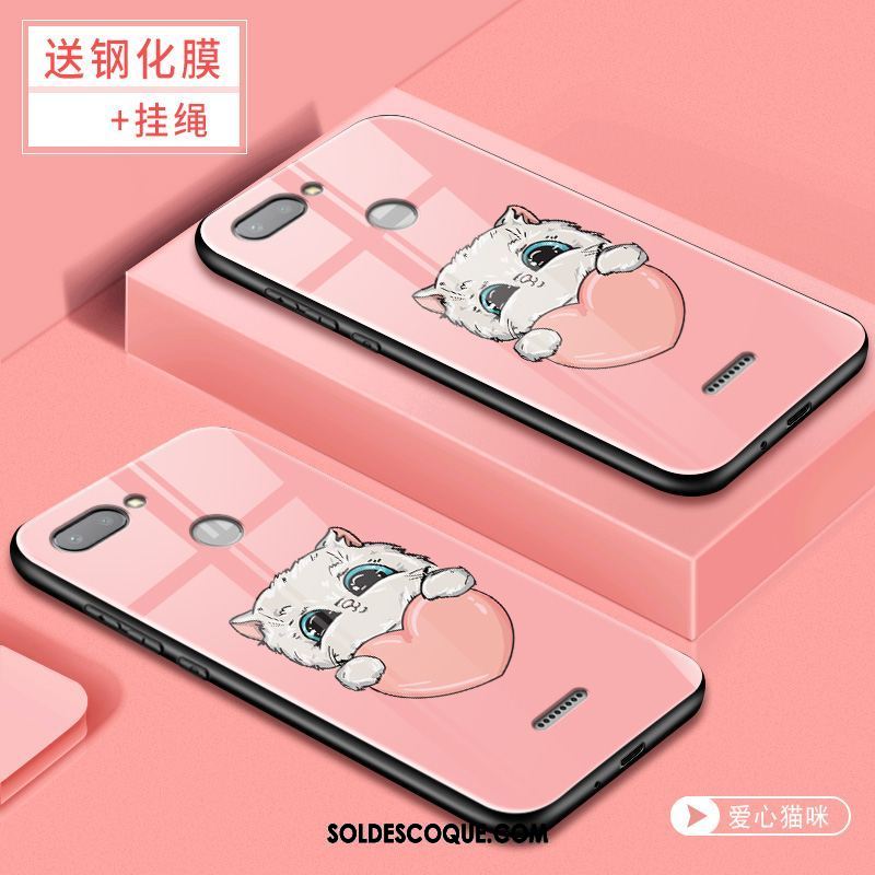 Coque Xiaomi Redmi 6 Net Rouge Verre Personnalité Téléphone Portable Incassable Pas Cher