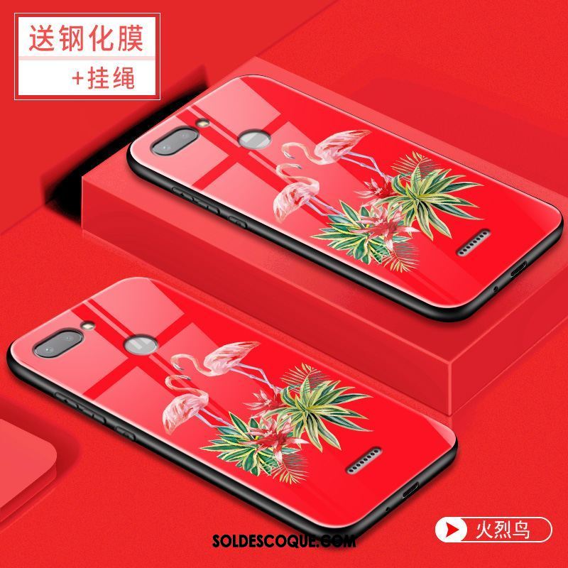 Coque Xiaomi Redmi 6 Net Rouge Verre Personnalité Téléphone Portable Incassable Pas Cher