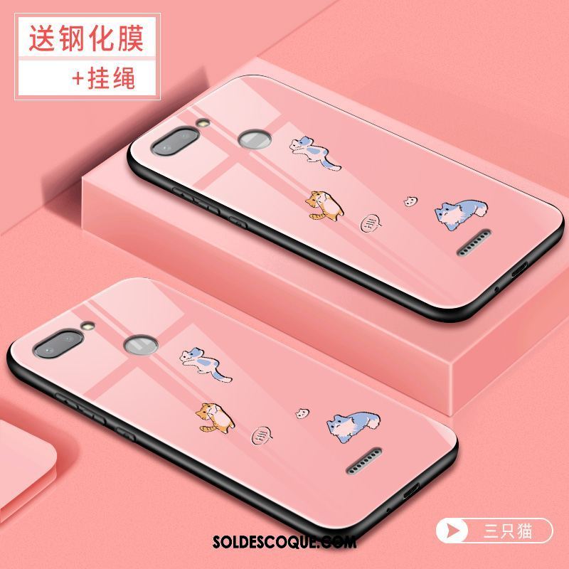 Coque Xiaomi Redmi 6 Net Rouge Verre Personnalité Téléphone Portable Incassable Pas Cher