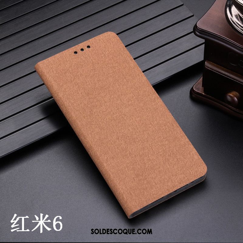 Coque Xiaomi Redmi 6 Petit Téléphone Portable Étui En Cuir Gris Rouge En Ligne