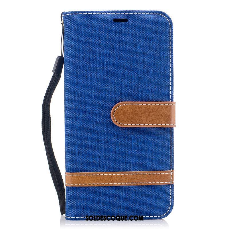 Coque Xiaomi Redmi 6 Portefeuille En Denim Téléphone Portable Carte Bleu Soldes