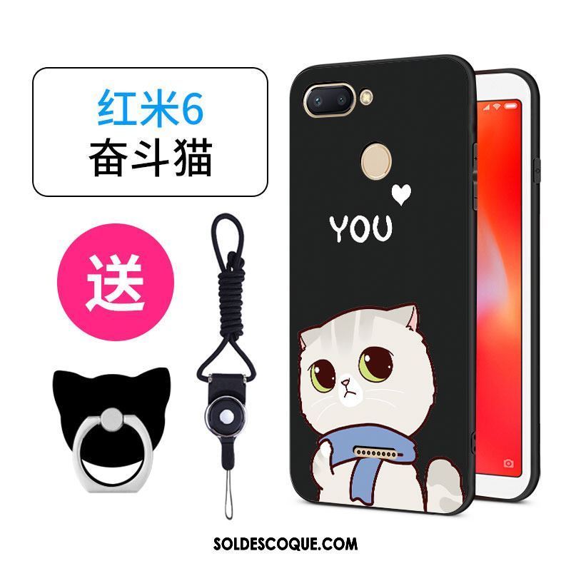 Coque Xiaomi Redmi 6 Rose Charmant Dessin Animé Petit Silicone Soldes