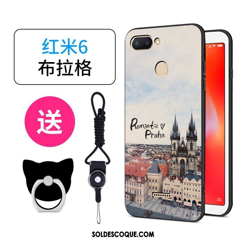 Coque Xiaomi Redmi 6 Rose Charmant Dessin Animé Petit Silicone Soldes