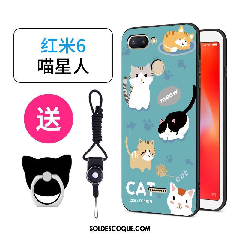 Coque Xiaomi Redmi 6 Rose Charmant Dessin Animé Petit Silicone Soldes