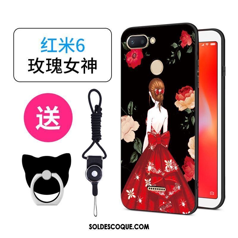 Coque Xiaomi Redmi 6 Rose Charmant Dessin Animé Petit Silicone Soldes