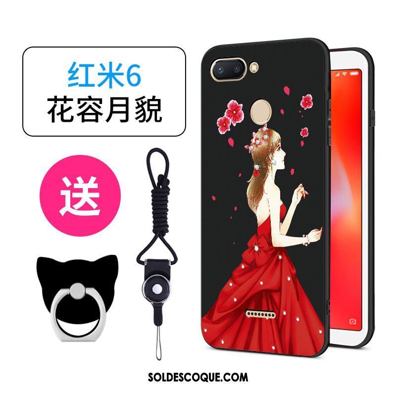 Coque Xiaomi Redmi 6 Rose Charmant Dessin Animé Petit Silicone Soldes