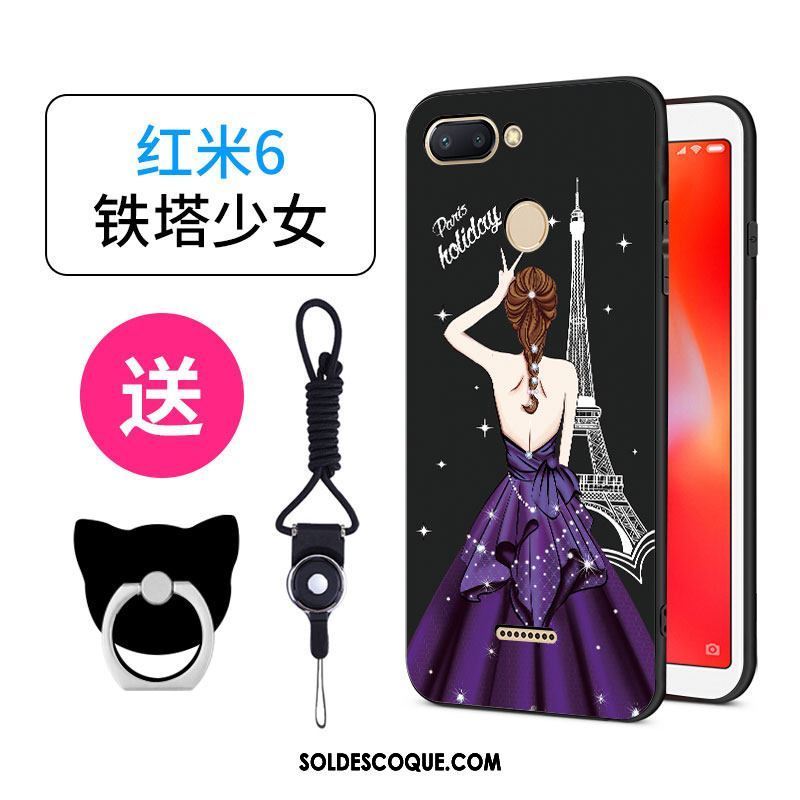 Coque Xiaomi Redmi 6 Rose Charmant Dessin Animé Petit Silicone Soldes