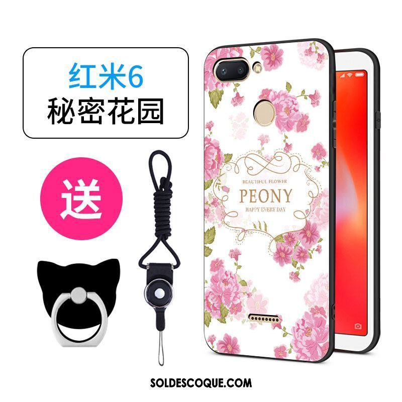 Coque Xiaomi Redmi 6 Rose Charmant Dessin Animé Petit Silicone Soldes