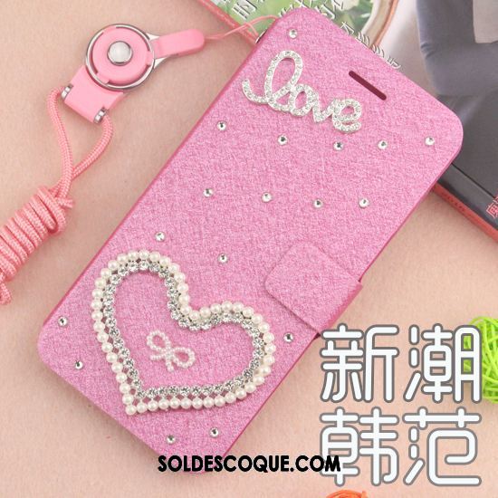 Coque Xiaomi Redmi 6 Strass Rouge Étui Téléphone Portable Étui En Cuir Pas Cher