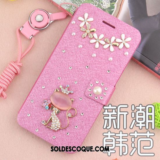 Coque Xiaomi Redmi 6 Strass Rouge Étui Téléphone Portable Étui En Cuir Pas Cher