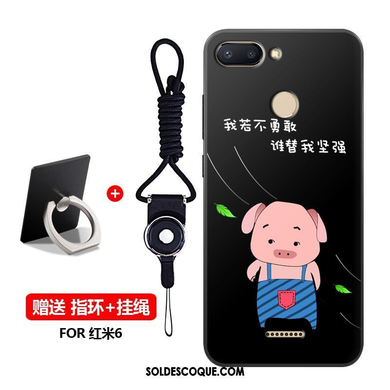 Coque Xiaomi Redmi 6 Tendance Silicone Téléphone Portable Délavé En Daim Noir En Ligne