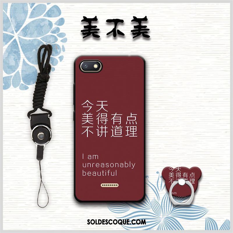Coque Xiaomi Redmi 6a Bleu Téléphone Portable Rouge Protection Fluide Doux Housse Pas Cher