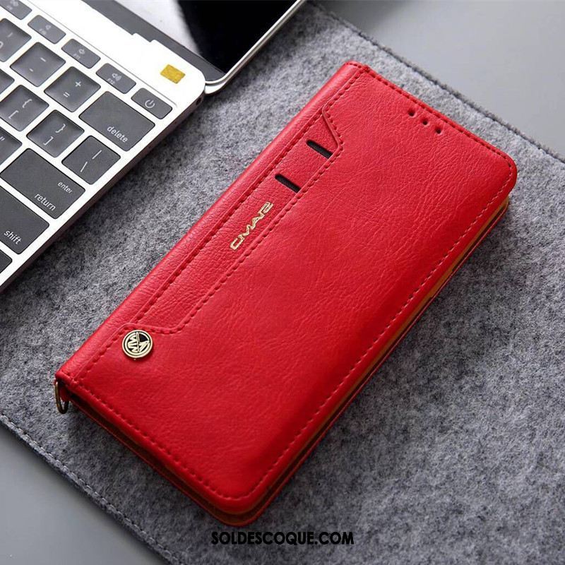 Coque Xiaomi Redmi 6a Incassable Bleu Étui En Cuir Carte Téléphone Portable Soldes