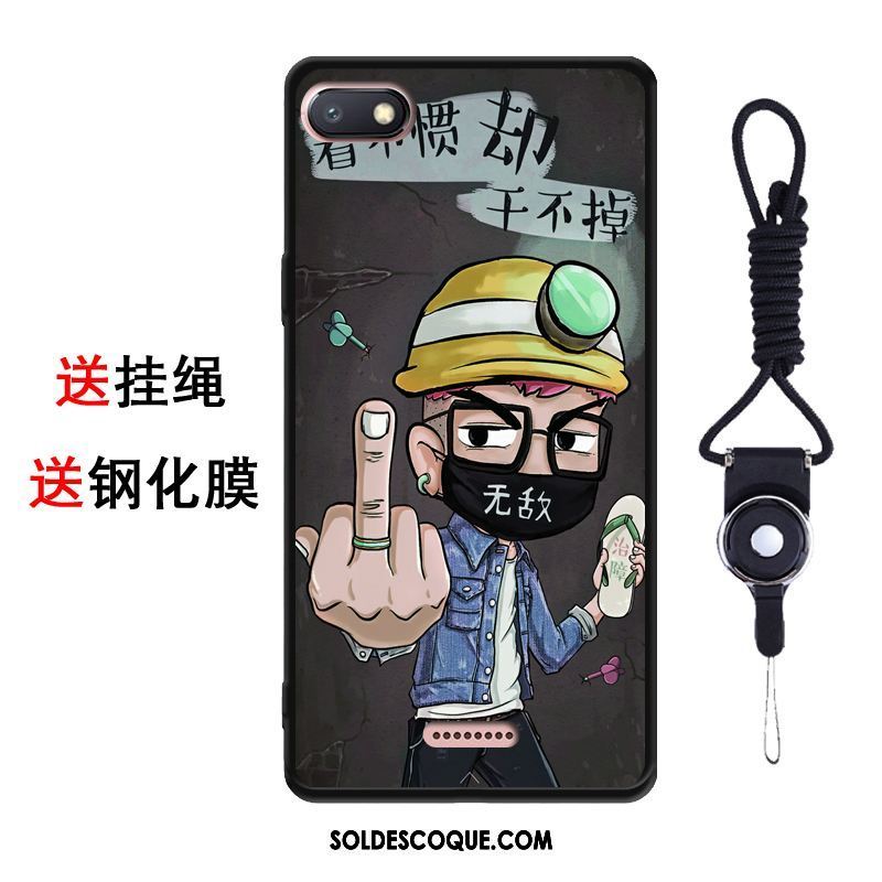 Coque Xiaomi Redmi 6a Noir Dessin Animé Silicone Nouveau Tout Compris En Ligne