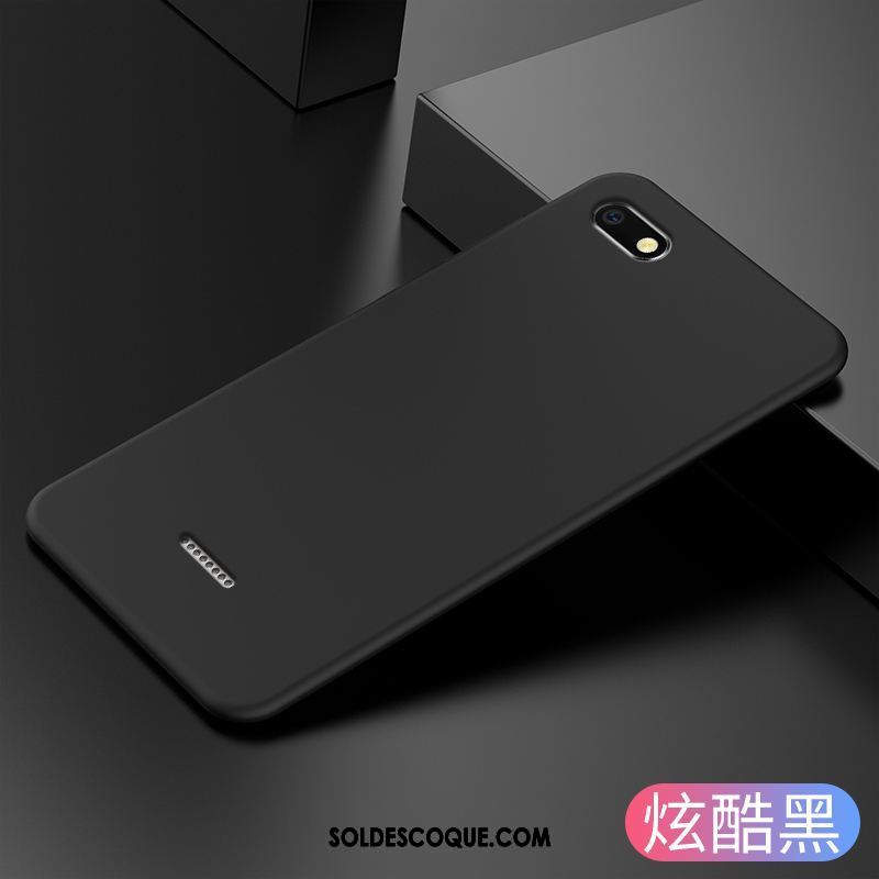 Coque Xiaomi Redmi 6a Simple Gris Étui Net Rouge Délavé En Daim Housse Pas Cher