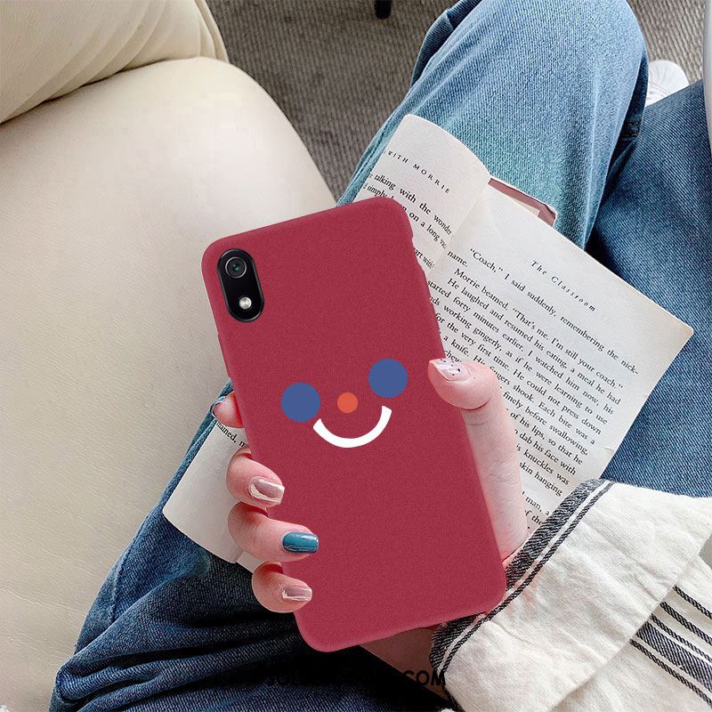 Coque Xiaomi Redmi 7a Fluide Doux Amoureux Souriant Délavé En Daim Tendance Housse Soldes