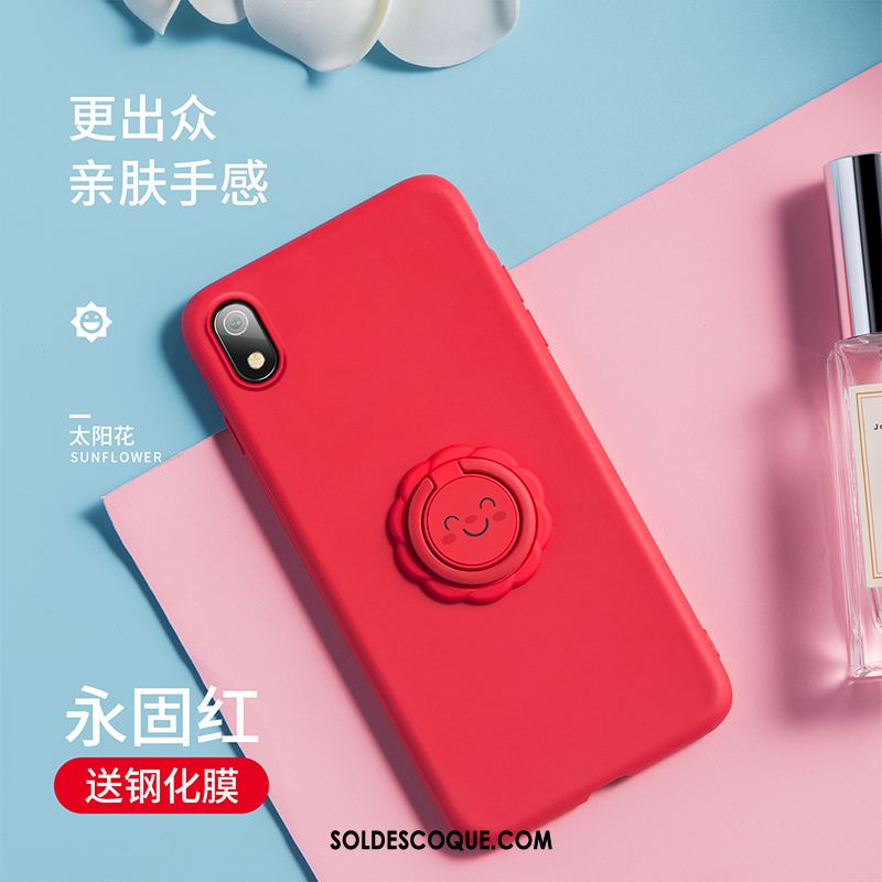 Coque Xiaomi Redmi 7a Incassable Silicone Support Rose Anneau Housse France