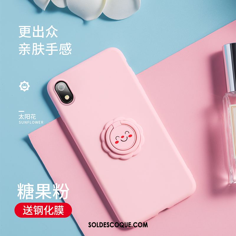 Coque Xiaomi Redmi 7a Incassable Silicone Support Rose Anneau Housse France