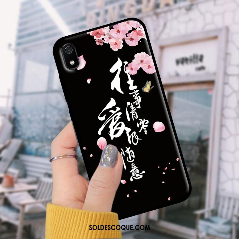 Coque Xiaomi Redmi 7a Noir Étui Étudiant Tempérer Membrane Pas Cher