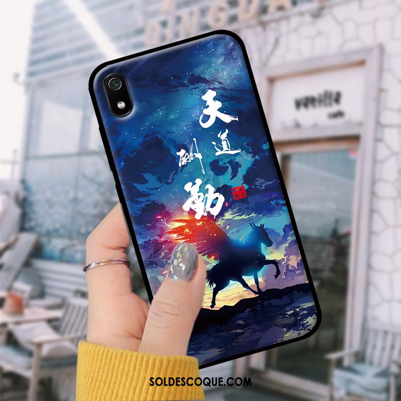 Coque Xiaomi Redmi 7a Noir Étui Étudiant Tempérer Membrane Pas Cher