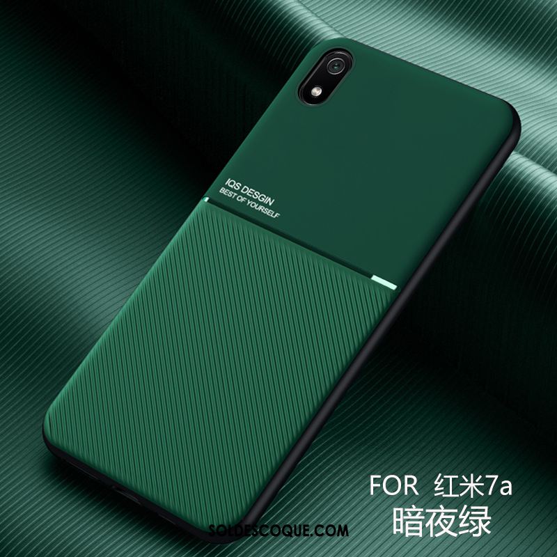 Coque Xiaomi Redmi 7a Petit Incassable Très Mince Cuir Délavé En Daim Pas Cher