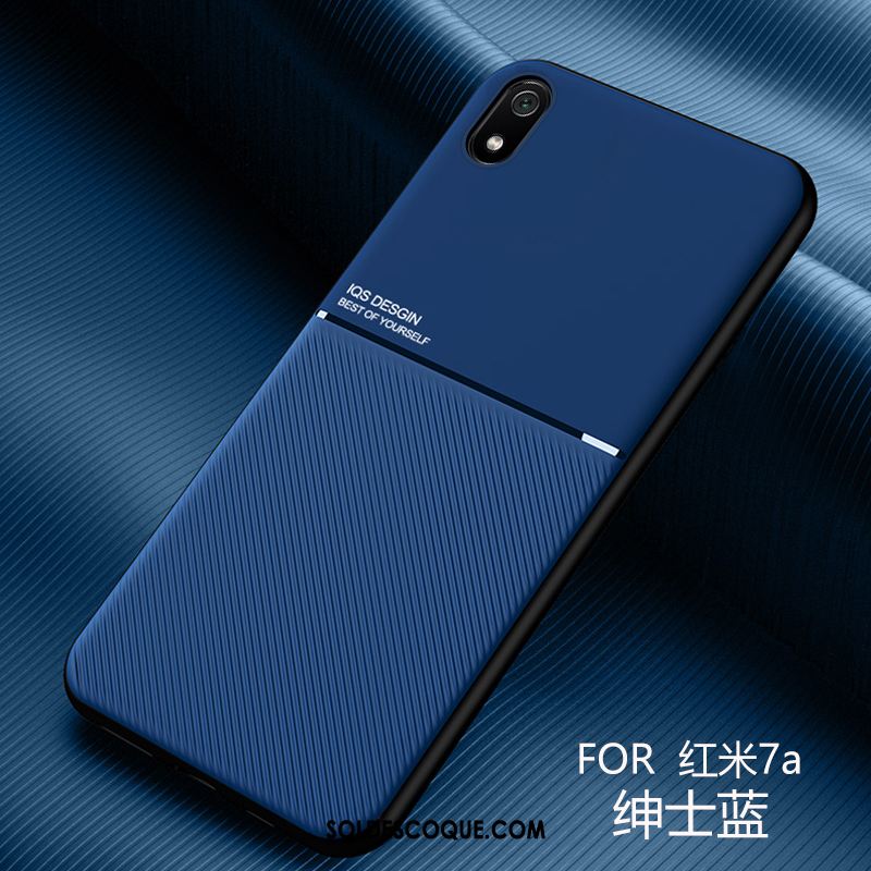 Coque Xiaomi Redmi 7a Petit Incassable Très Mince Cuir Délavé En Daim Pas Cher