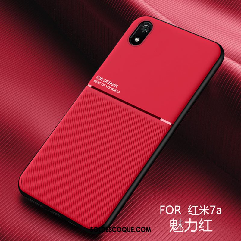 Coque Xiaomi Redmi 7a Petit Incassable Très Mince Cuir Délavé En Daim Pas Cher