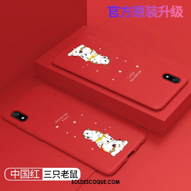 Coque Xiaomi Redmi 7a Téléphone Portable Personnalité Marque De Tendance Simple Net Rouge Soldes