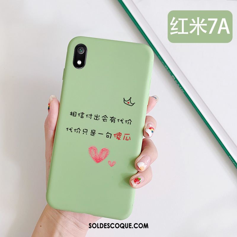 Coque Xiaomi Redmi 7a Vert Simple Petit Étui Incassable Pas Cher