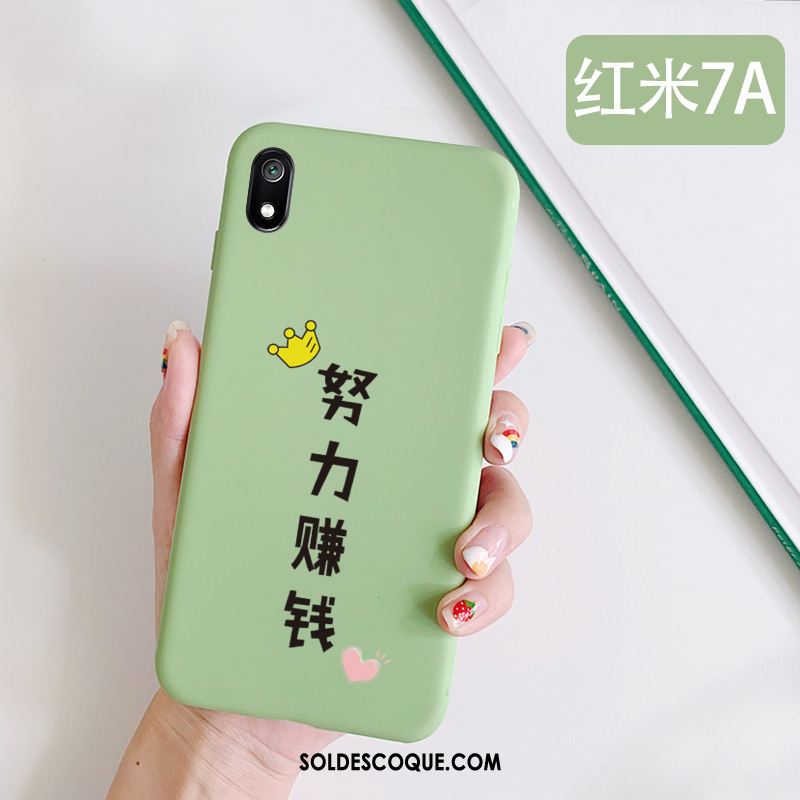 Coque Xiaomi Redmi 7a Vert Simple Petit Étui Incassable Pas Cher