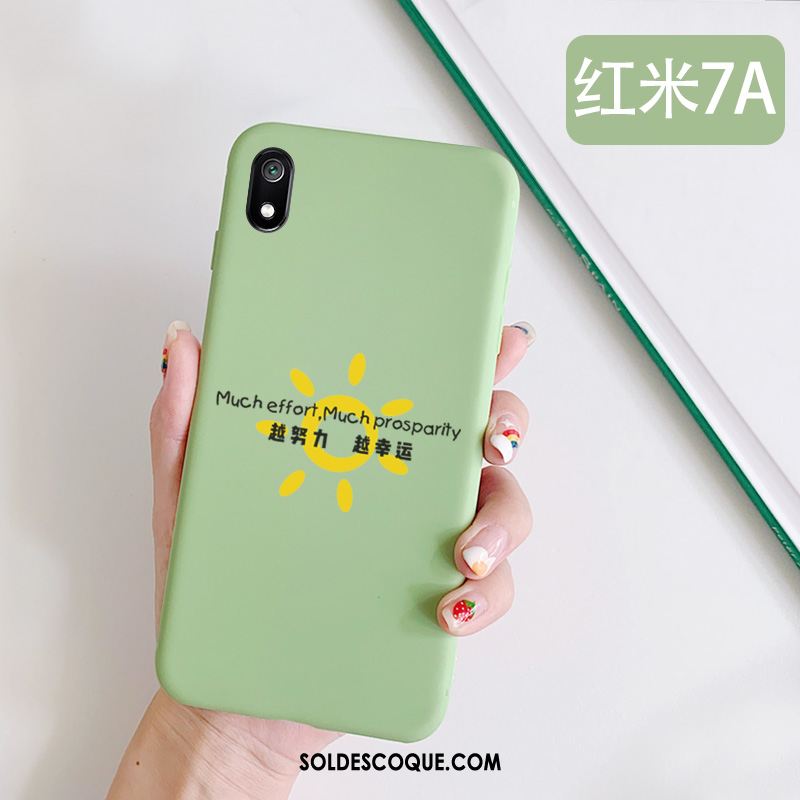 Coque Xiaomi Redmi 7a Vert Simple Petit Étui Incassable Pas Cher