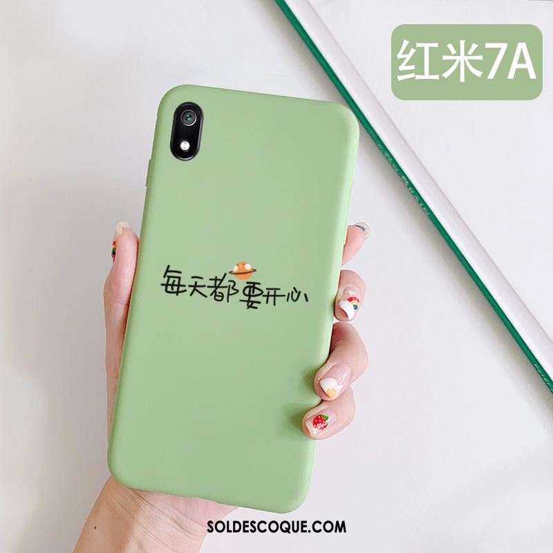 Coque Xiaomi Redmi 7a Vert Simple Petit Étui Incassable Pas Cher