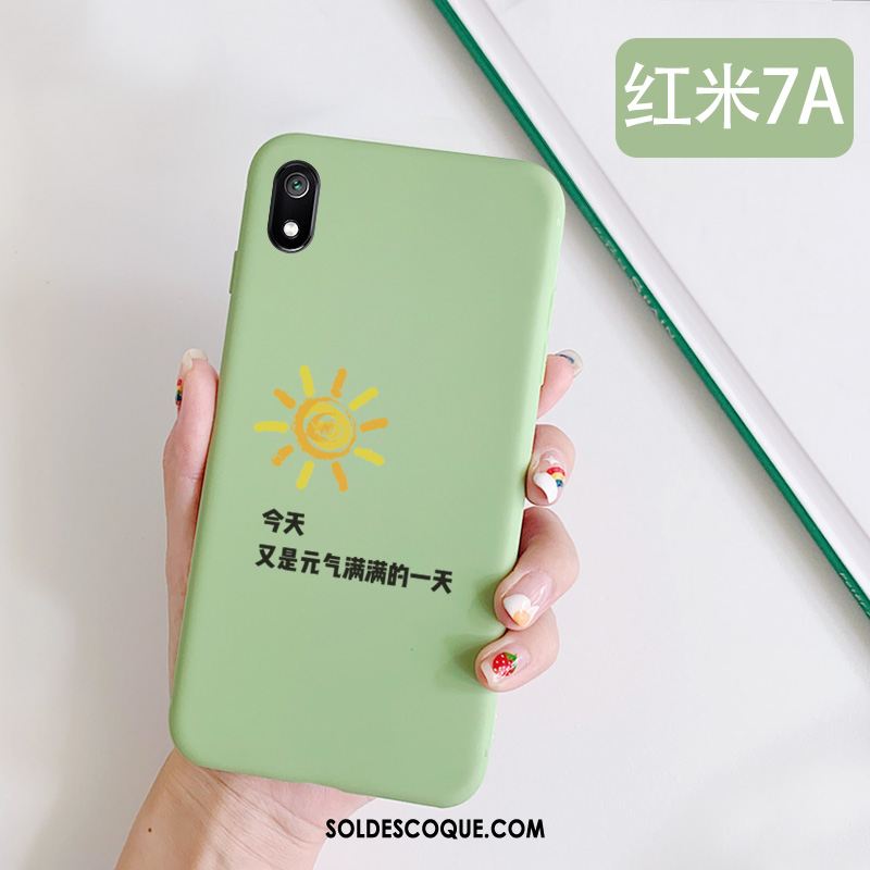 Coque Xiaomi Redmi 7a Vert Simple Petit Étui Incassable Pas Cher