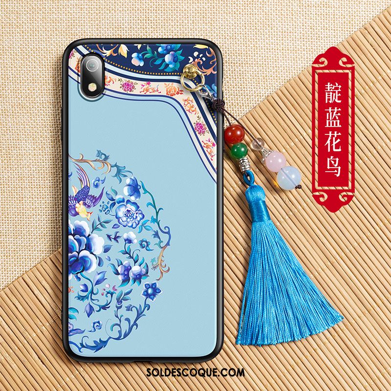 Coque Xiaomi Redmi 7a À Franges Protection Fluide Doux Bleu Nouveau Housse Pas Cher