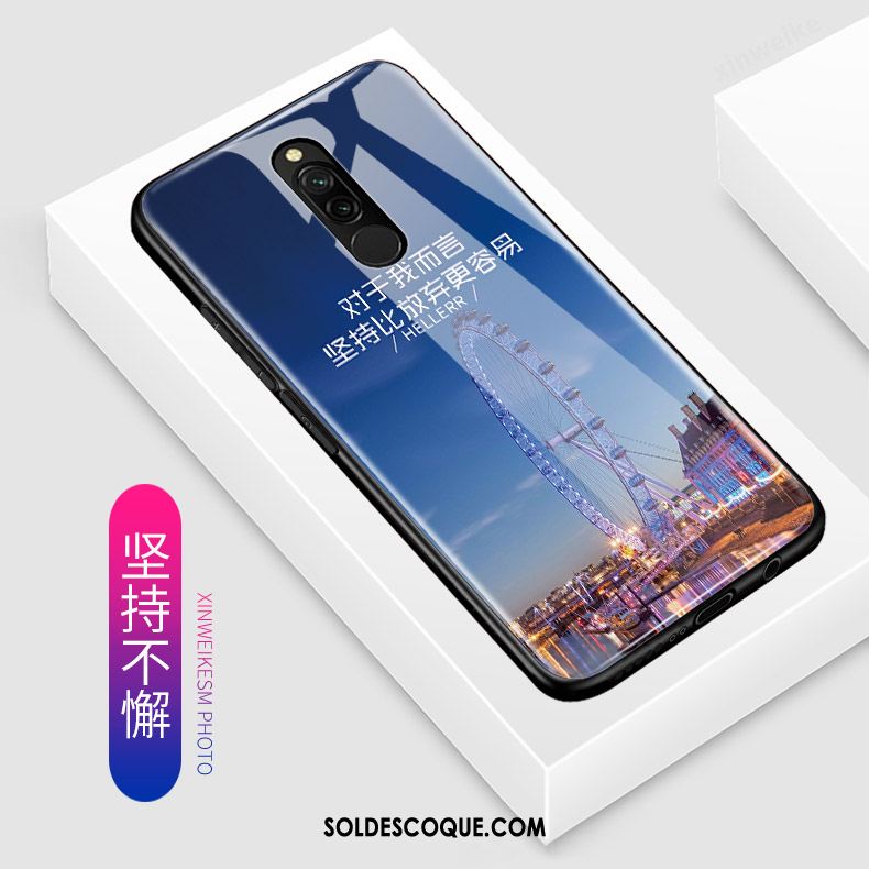 Coque Xiaomi Redmi 8 Charmant Téléphone Portable Incassable Délavé En Daim Bleu Pas Cher