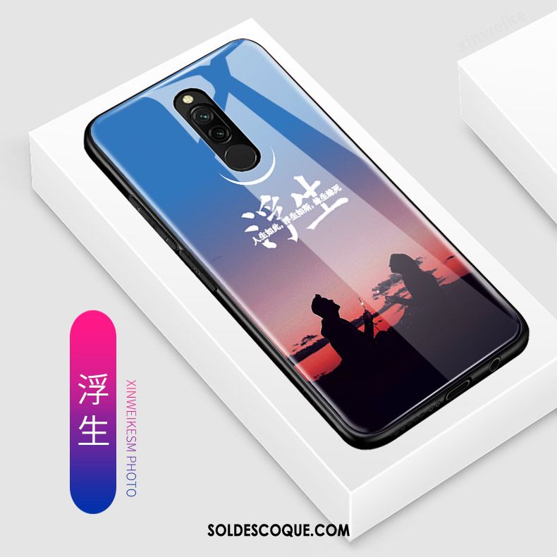 Coque Xiaomi Redmi 8 Charmant Téléphone Portable Incassable Délavé En Daim Bleu Pas Cher