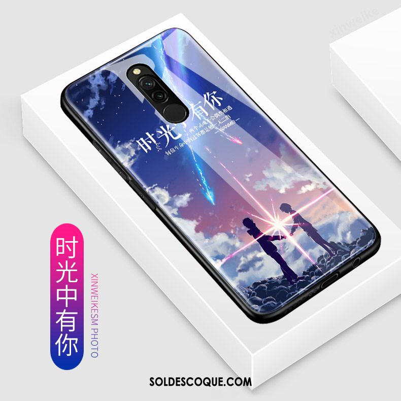 Coque Xiaomi Redmi 8 Charmant Téléphone Portable Incassable Délavé En Daim Bleu Pas Cher